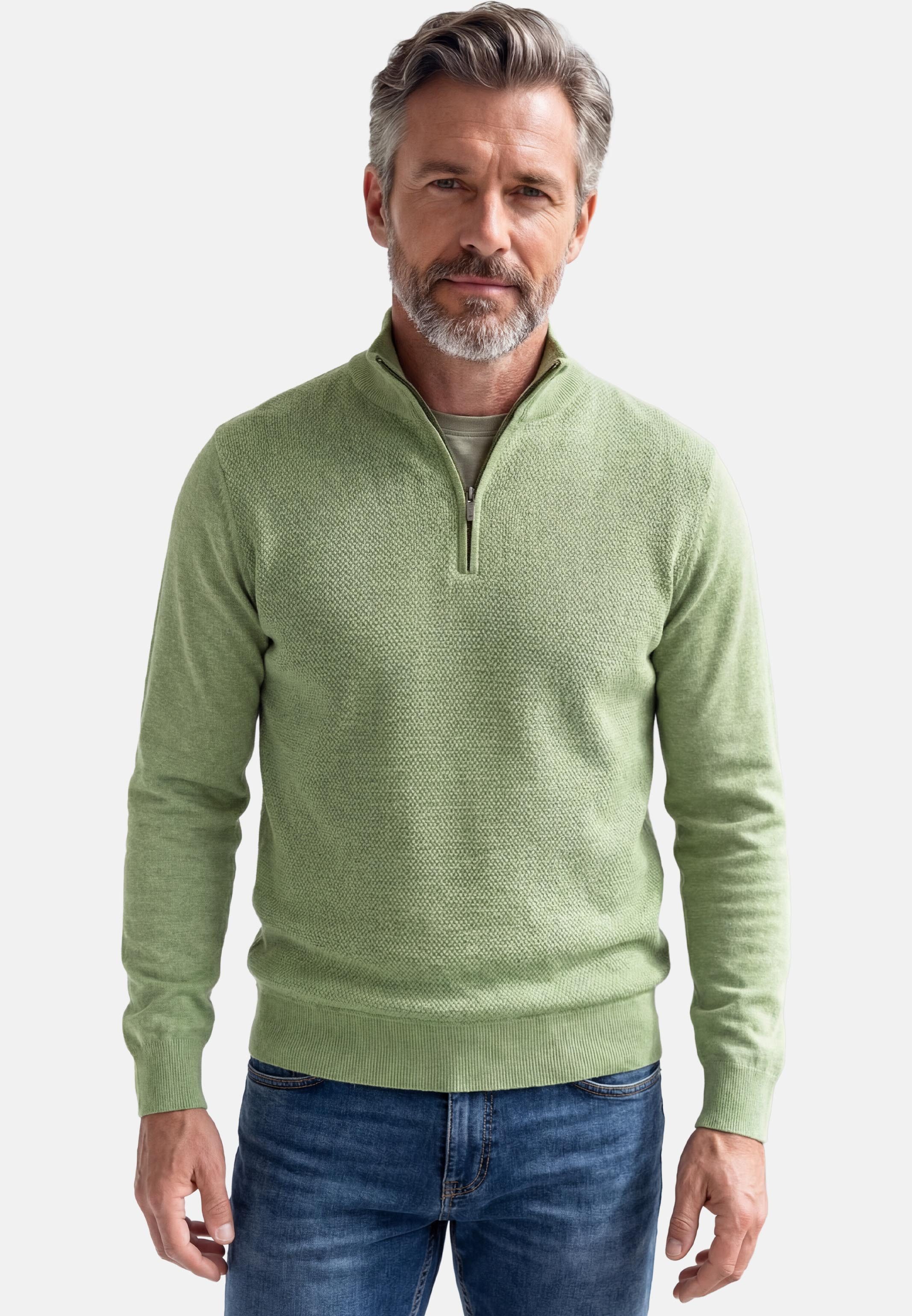 Redmond Strickpullover Basic (1-tlg) Troyer - Baumwolle - Atmungsaktiv