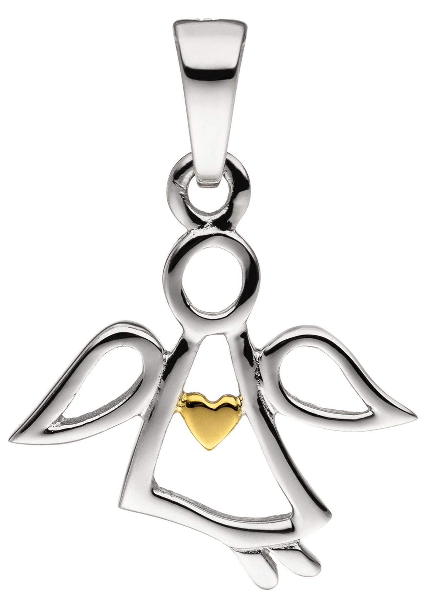Silber Engel Anhänger JOBO Schutzengel, vergoldet bicolor Engelanhänger 925