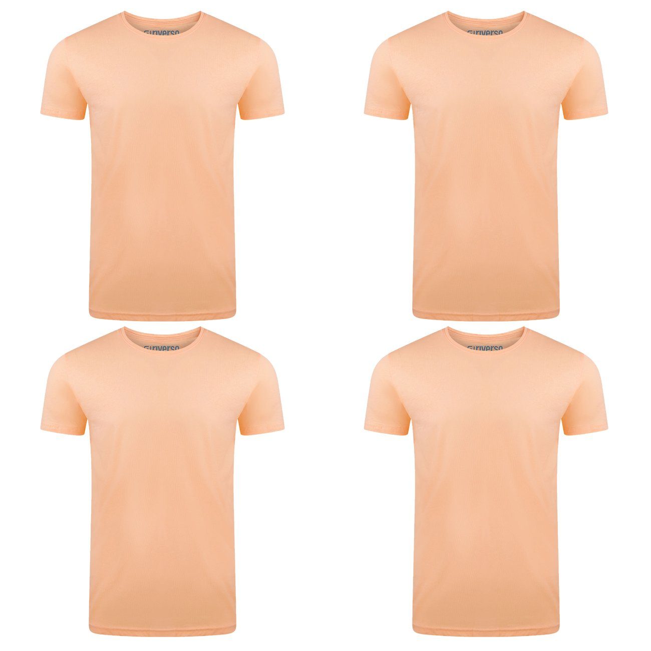 Begrenzter Lagerbestand riverso T-Shirt RIVAaron Baumwolle Light Pack Bio Organic Orange (11200) 4er Cotton (4-tlg) 100% O-Neck