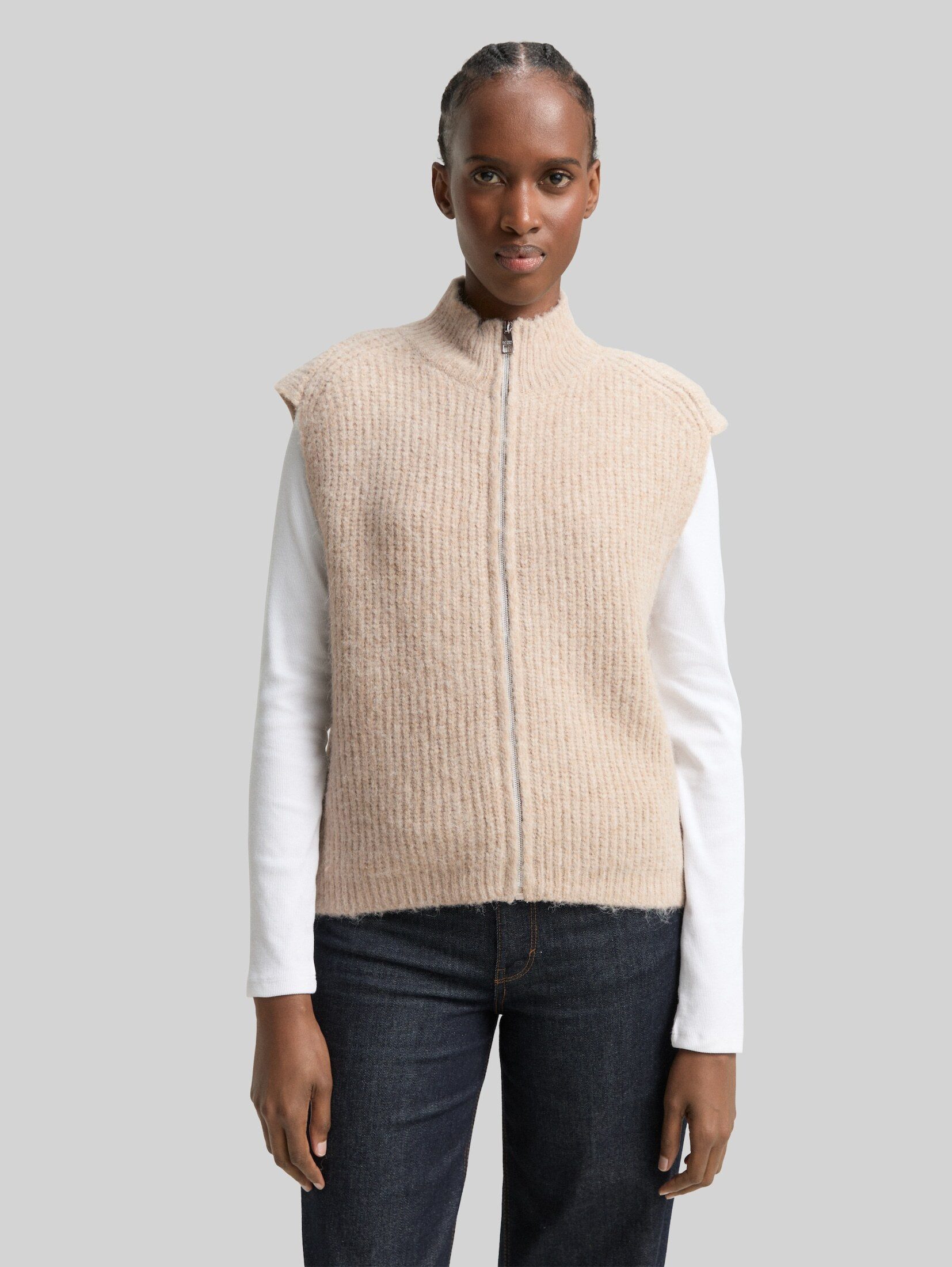 TOM TAILOR Denim Cardigan Pullover & Strickjacken Pullunder mit Stehkragen