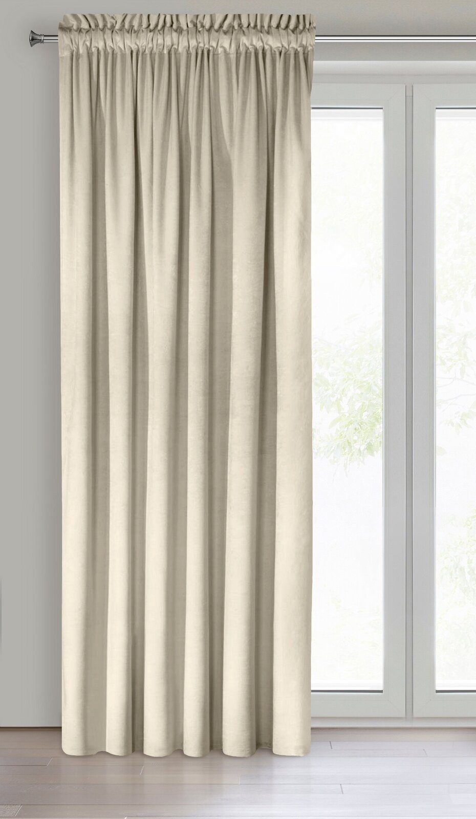 Design91 Vorhang Samtvorhänge 140x270 cm 135x300 cm (1 St), Kräuselband, blickdicht, Samt, Wohnzimmer Tunnelzug