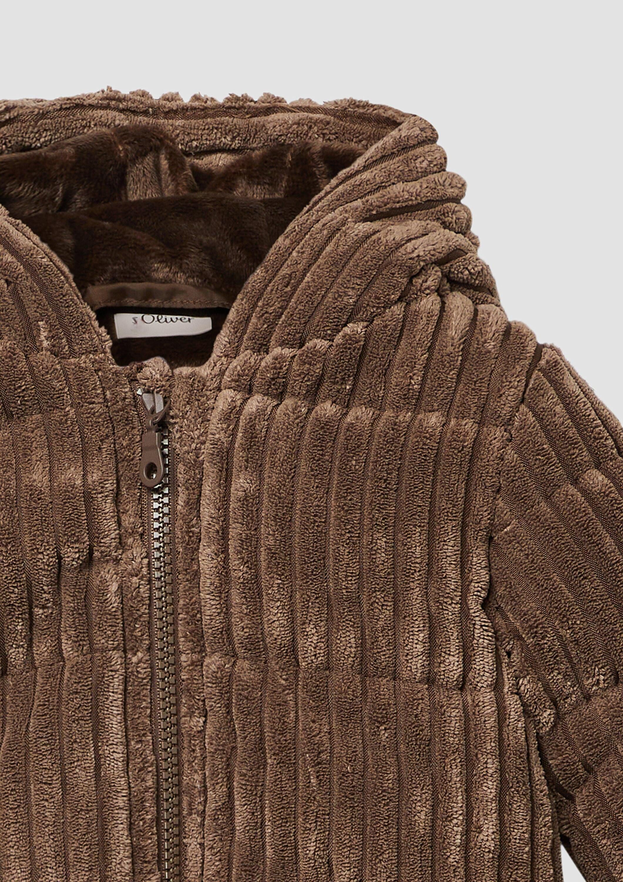 s.Oliver Winterjacke Outdoor-Jacke Unisex Cordjacke mit kuscheliger Innenseite