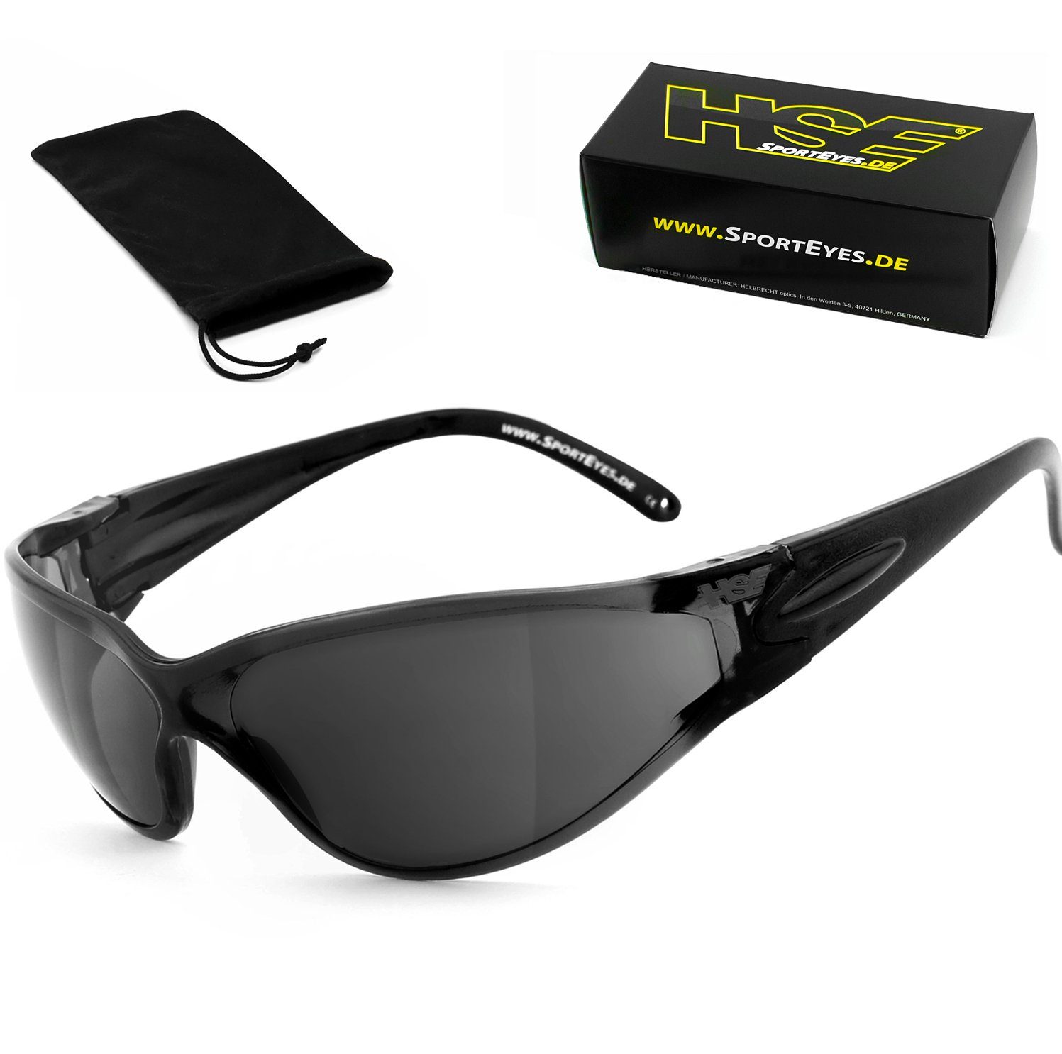 HSE - SportEyes Sportbrille BIG DEUCE, Steinschlagbeständig durch Kunststoff-Sicherheitsglas