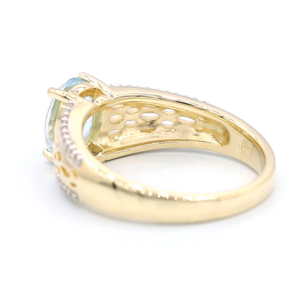 Cavill Goldring Cavill Ring 9 Karat Gelbgold mit 0,89 ct Aquamarin & Zirkon (1-tlg)