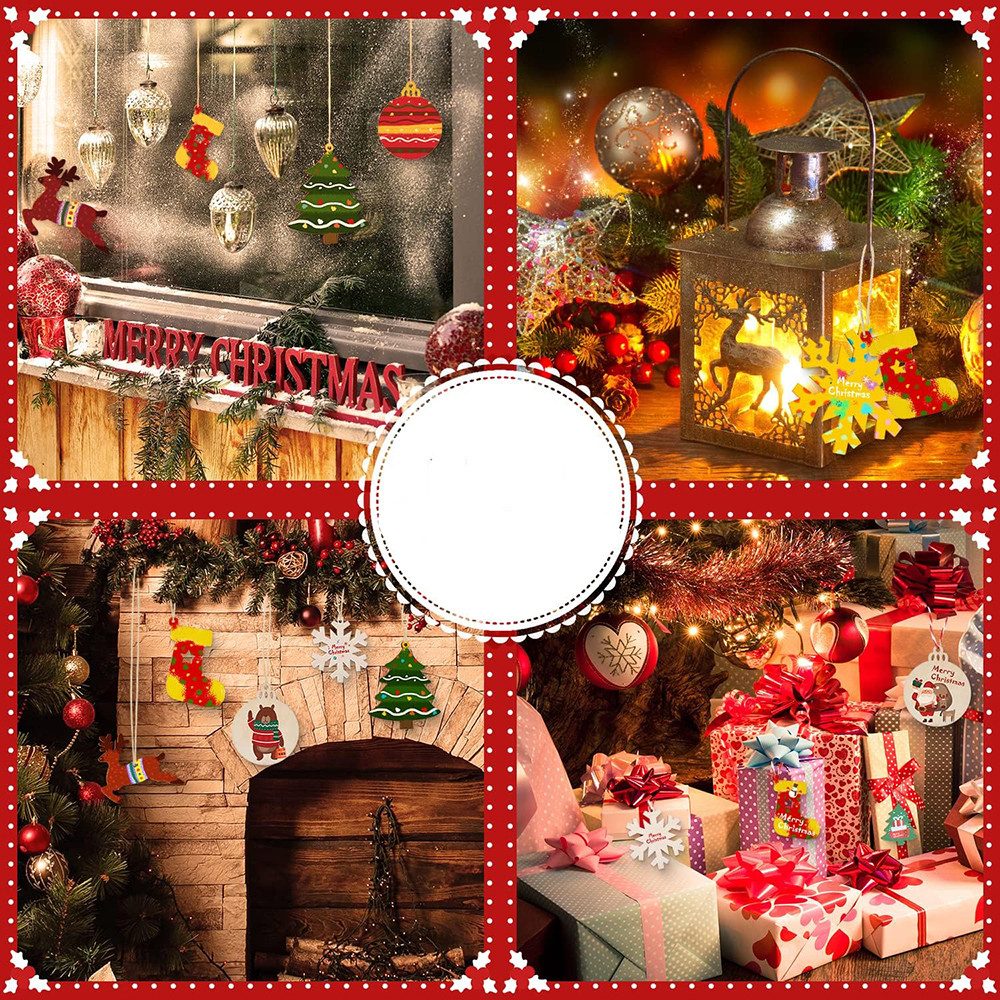 Coonoor Dekohänger Baumbehang 45pcs Weihnachten Kunst und Handwerk Kits (45 St., für Kinder Kleinkinder Erwachsene DIY malen Sie Ihre eigenen), hölzerne Weihnac – Bild 3 von 5
