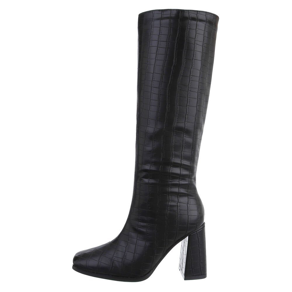 Ital-Design Damen Elegant High-Heel-Stiefel (81409720) Blockabsatz günstig online kaufen