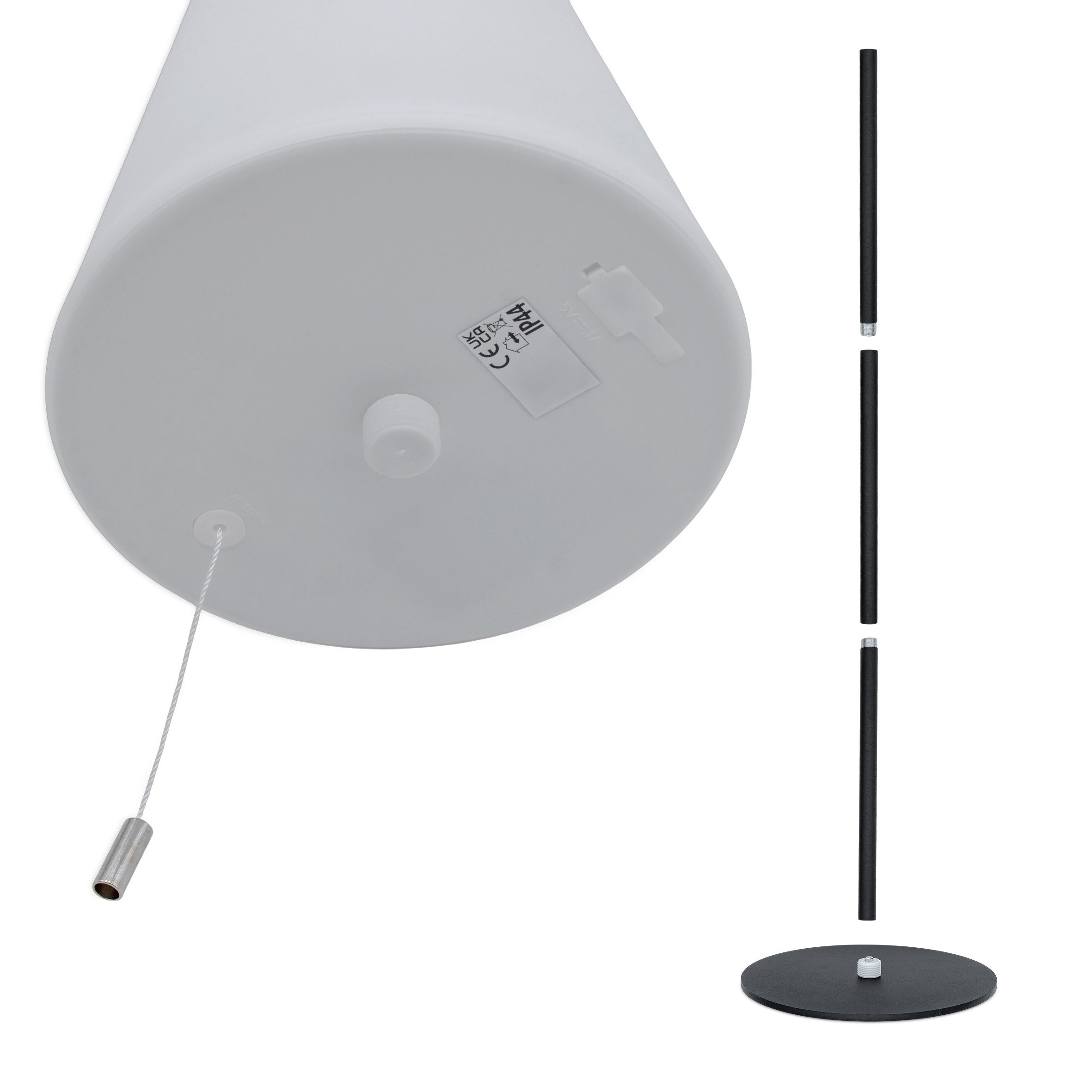 Spetebo LED Außen-Stehlampe Akku Garten Standleuchte - 106 x 16 cm, 4 Leuchtmodi, LED fest integriert, warmweiß, soft warmweiß, 8 Farben im Wechsel, Farbe fixie – Bild 4 von 5