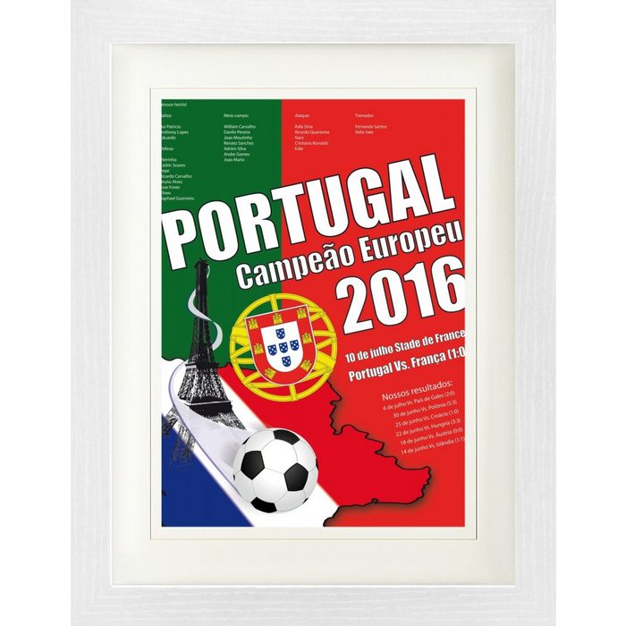 1art1 Bild mit Rahmen Fußball - Portugal Campeão Europeu Europameister 2016