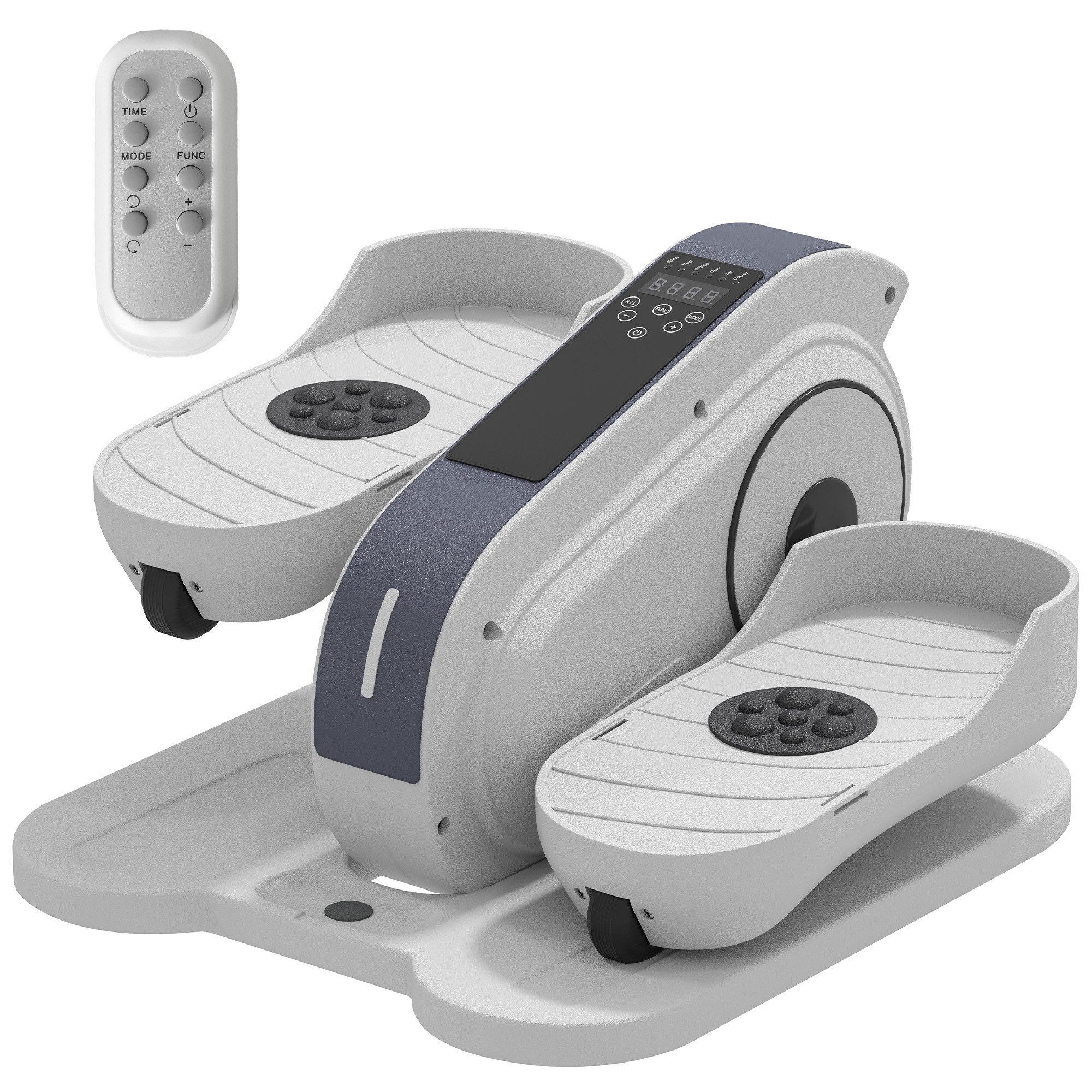 SPORTNOW Ellipsentrainer Mini Crosstrainer für Zuhause (Beintrainer mit 10-stufiger Geschwindigkeit, 1-tlg., LCD-Monitor, Fernbedienung), für Büro, Senioren