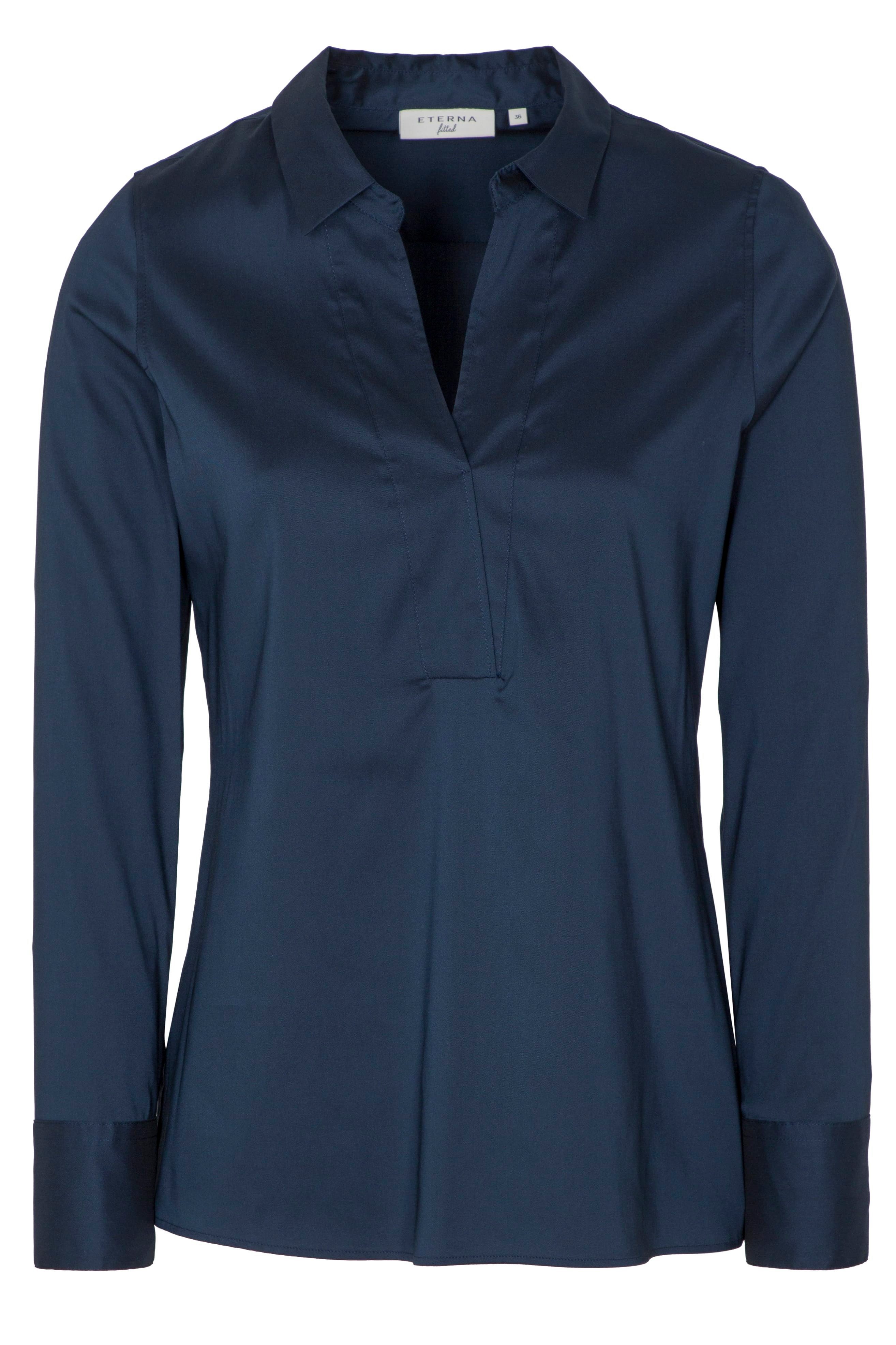 Eterna Blusentop ETERNA FITTED PERFORMANCE SHIRT Langarm Bluse marine twill 5377-19-DF0