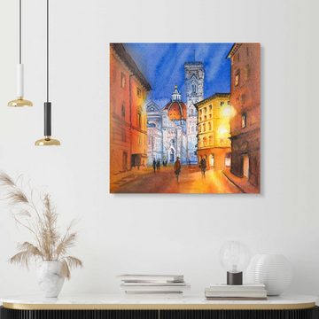 Posterlounge Acrylglasbild Editors Choice, Piazza del Duomo in Florenz, Italien, Malerei