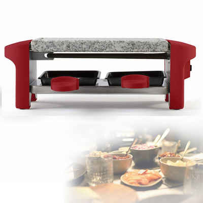 LIVOO Raclette LIVOO Raclette Grill für 2 Personen Granitplatte Raclettegrill, 2 Raclettepfännchen, 350,00 W, 2 Raclettepfännchen, Anti-Rutsch-Füße, Granitplatte, Ein-/ Ausschalter