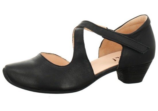 mit DAMEN Spangenpumps schwarz-uni AIDA Klettverschluss Think!