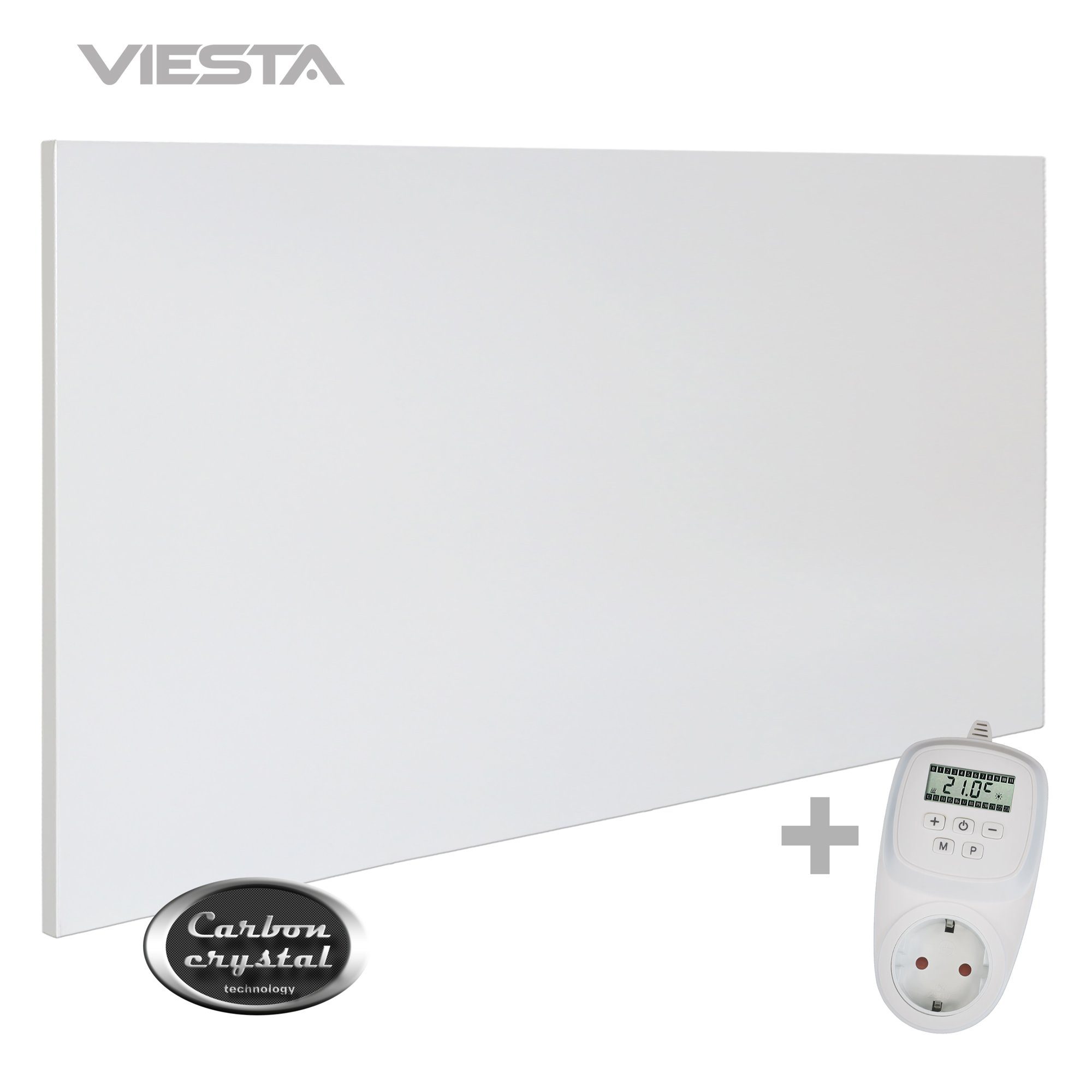 VIESTA ohne Carbon 700 TH12, Wandheizung, - VIESTA Technologie), Rahmen Thermostat TH12 VIESTA Infrarotheizung (neueste H700 weiß, Paneelheizkörper H700 ultraflache + Watt, Crystal