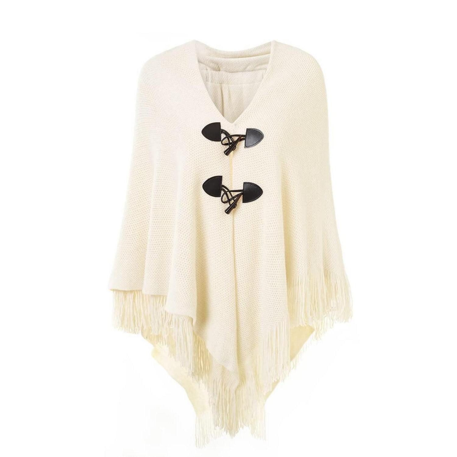 LuxusKollektion Poncho Damen Poncho Cape Schal beige (1-St)