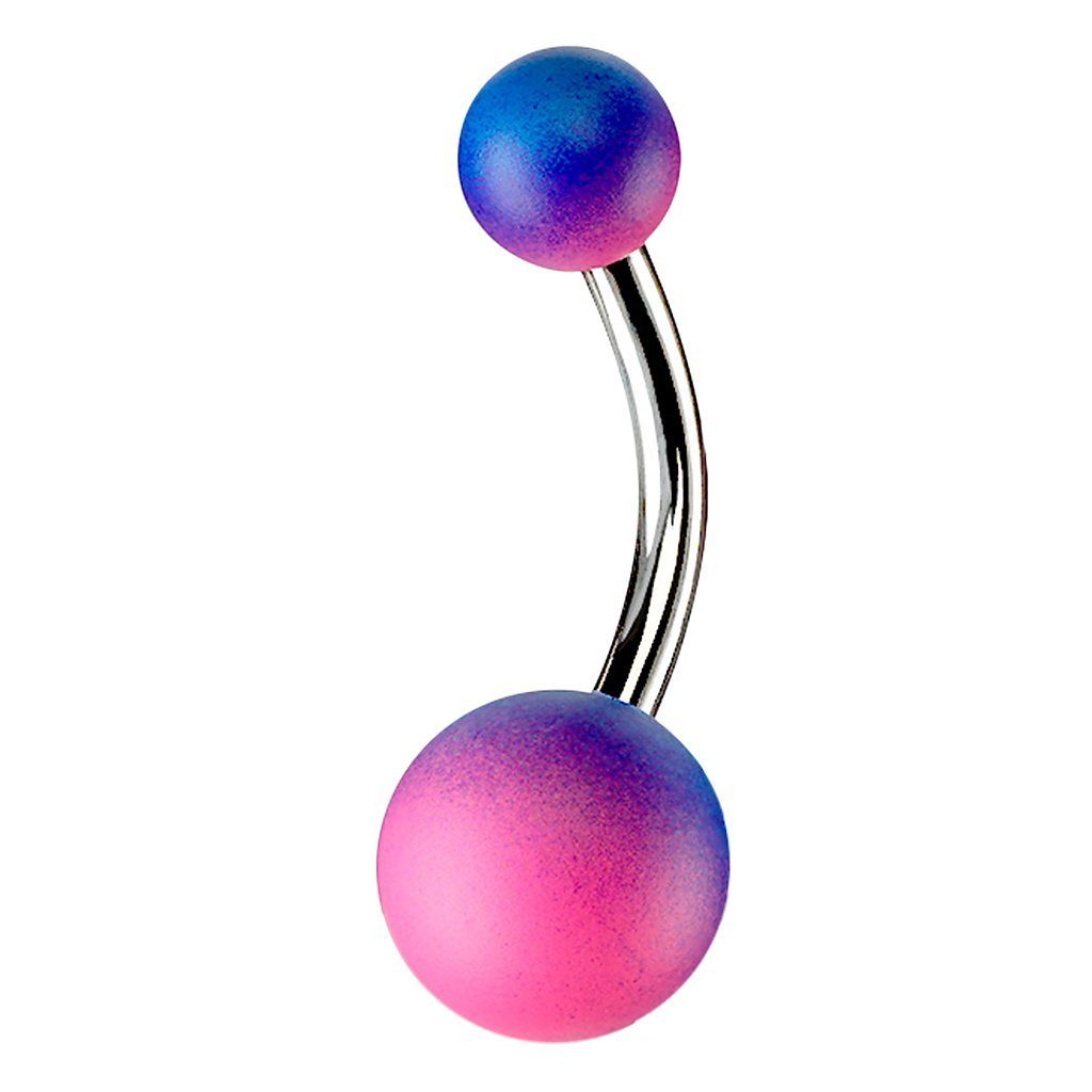 Bauchnabelpiercing Banane - Gebogener Stecker Mit Doppel-Kristall