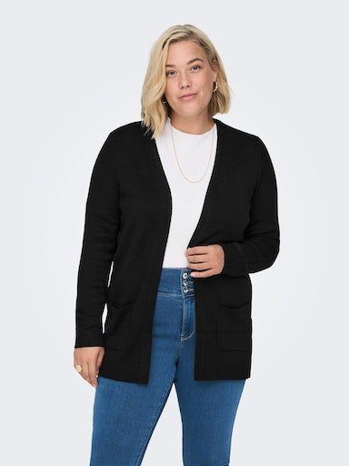 NOOS KNT ONLY Strickjacke CARDIGAN Black CARMAKOMA OPEN L/S CARESLY