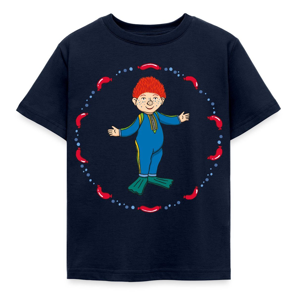 T-Shirt Das Sams, Sams Jongliert Mit Würstchen Kinder T-Shirt
