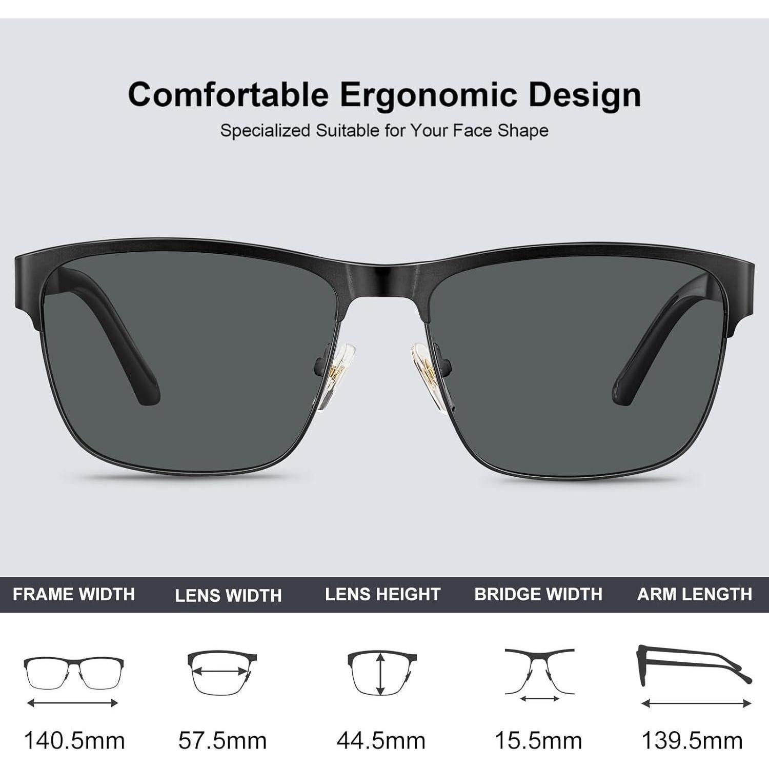 LuxusKollektion Pilotenbrille Sonnenbrille Herren Schwarz Gestell grau Linse Nicht Polarisiert