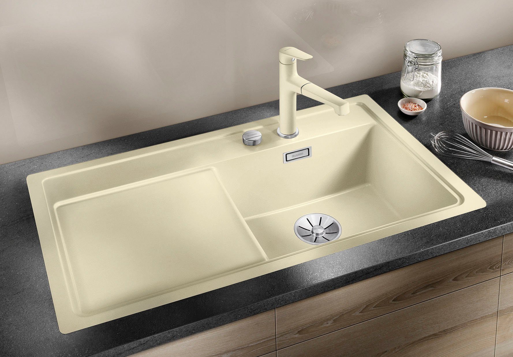 Blanco Küchenspüle ZENAR 5 S-F, rechteckig, 90,25/49,75 cm, (Set), Mit Ablauffernbedienung