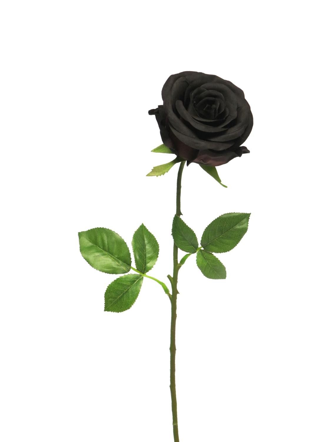 Kunstblume Kunstrose RUYUN, schwarz, 45 cm Rose, artplants, Höhe 45.0 cm