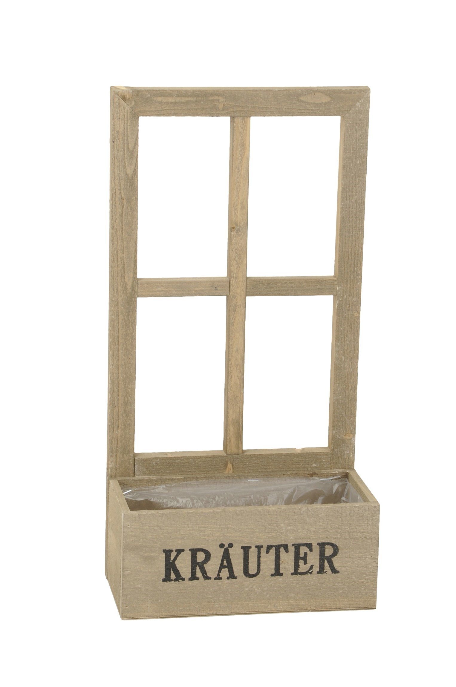 finehomegarden Blumenkasten Holz Kräuterkasten Pflanzkasten natur/braun Fenster 29x15cm H57cm (1 St), Pflanzgefäß Kasten Garten / Paket