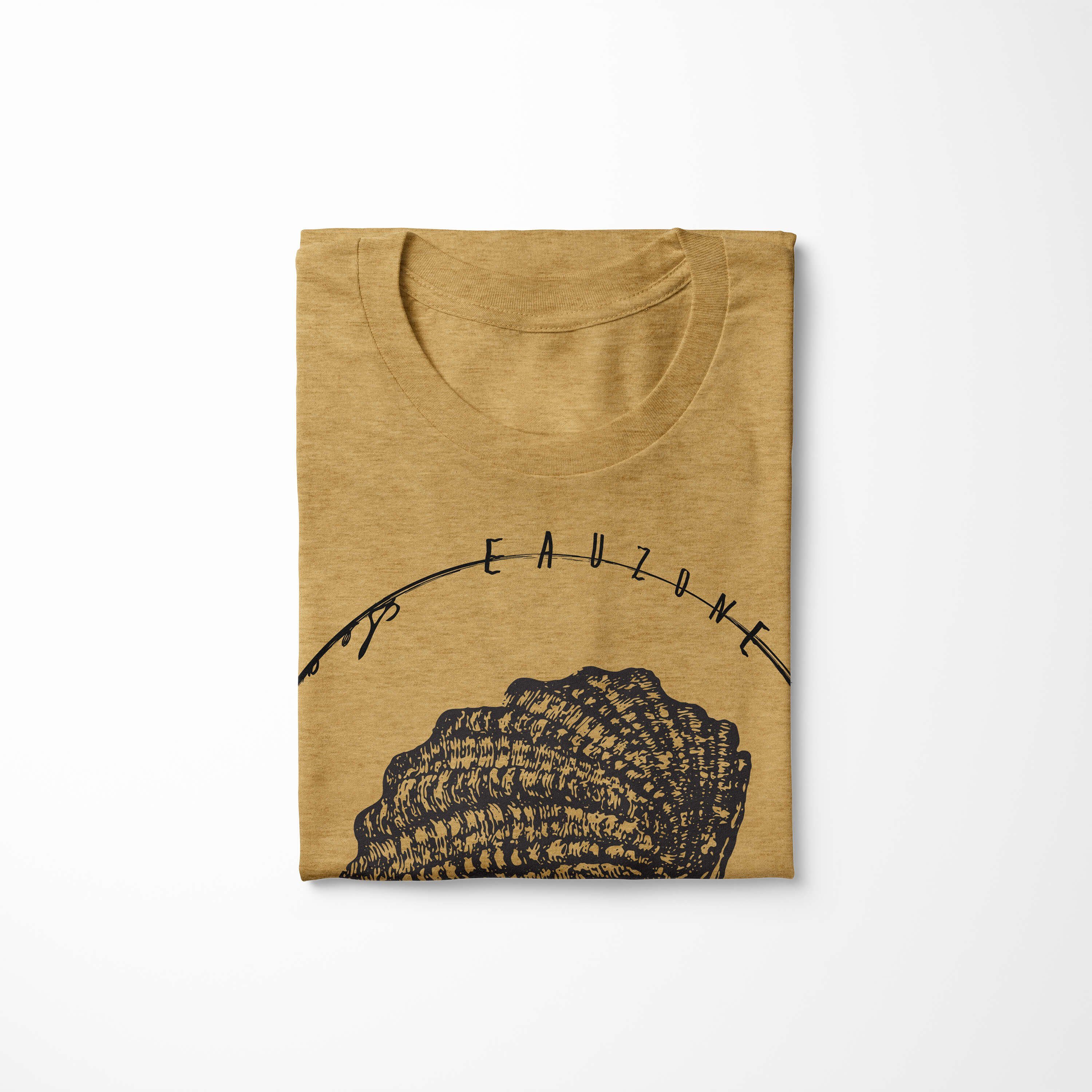 T-Shirt Serie: Sinus Schnitt / sportlicher und Gold Antique Sea 067 Art Tiefsee Creatures, Sea - feine Struktur T-Shirt Fische