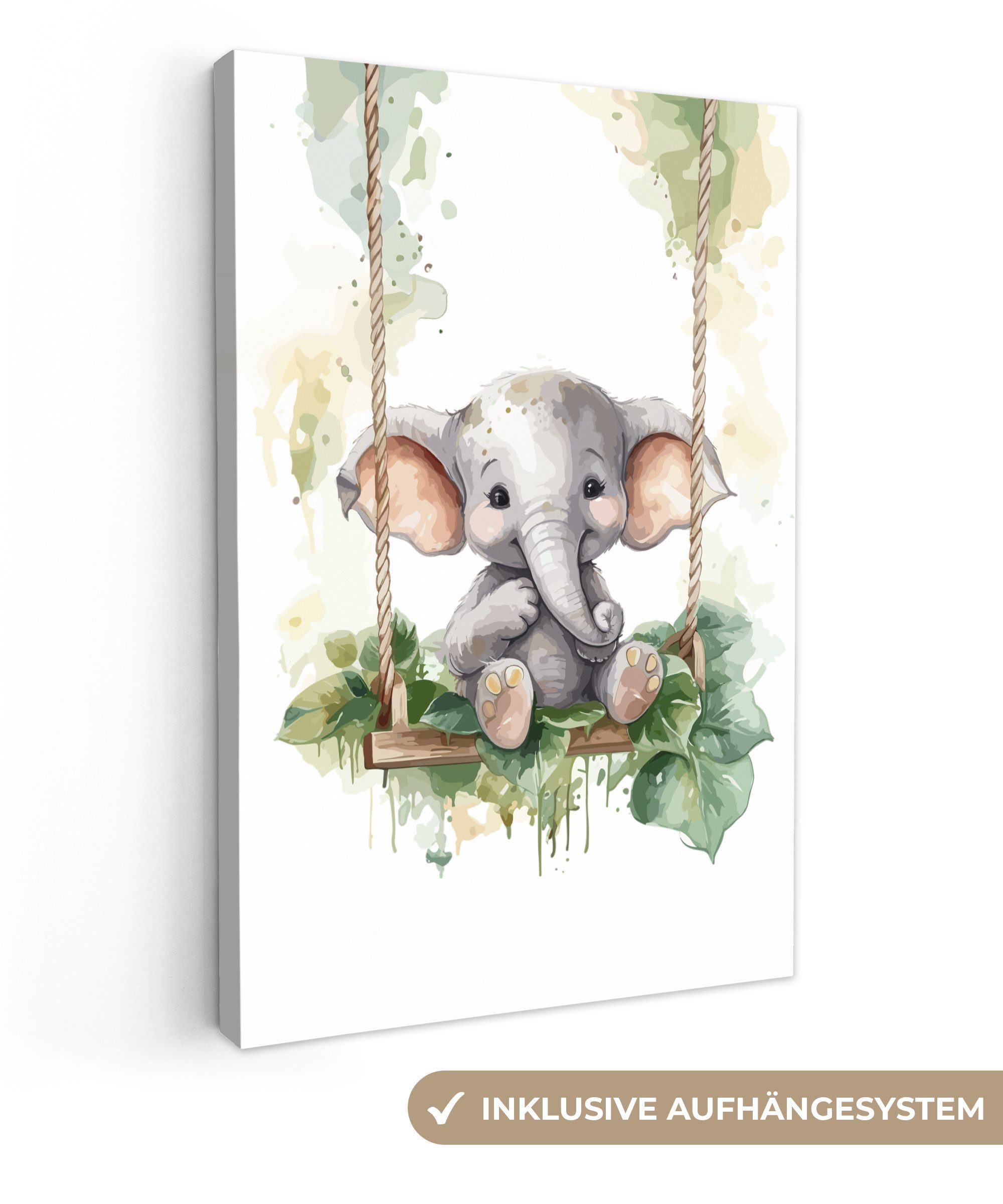 OneMillionCanvasses® Leinwandbild Elefant - Tier - günstig online kaufen