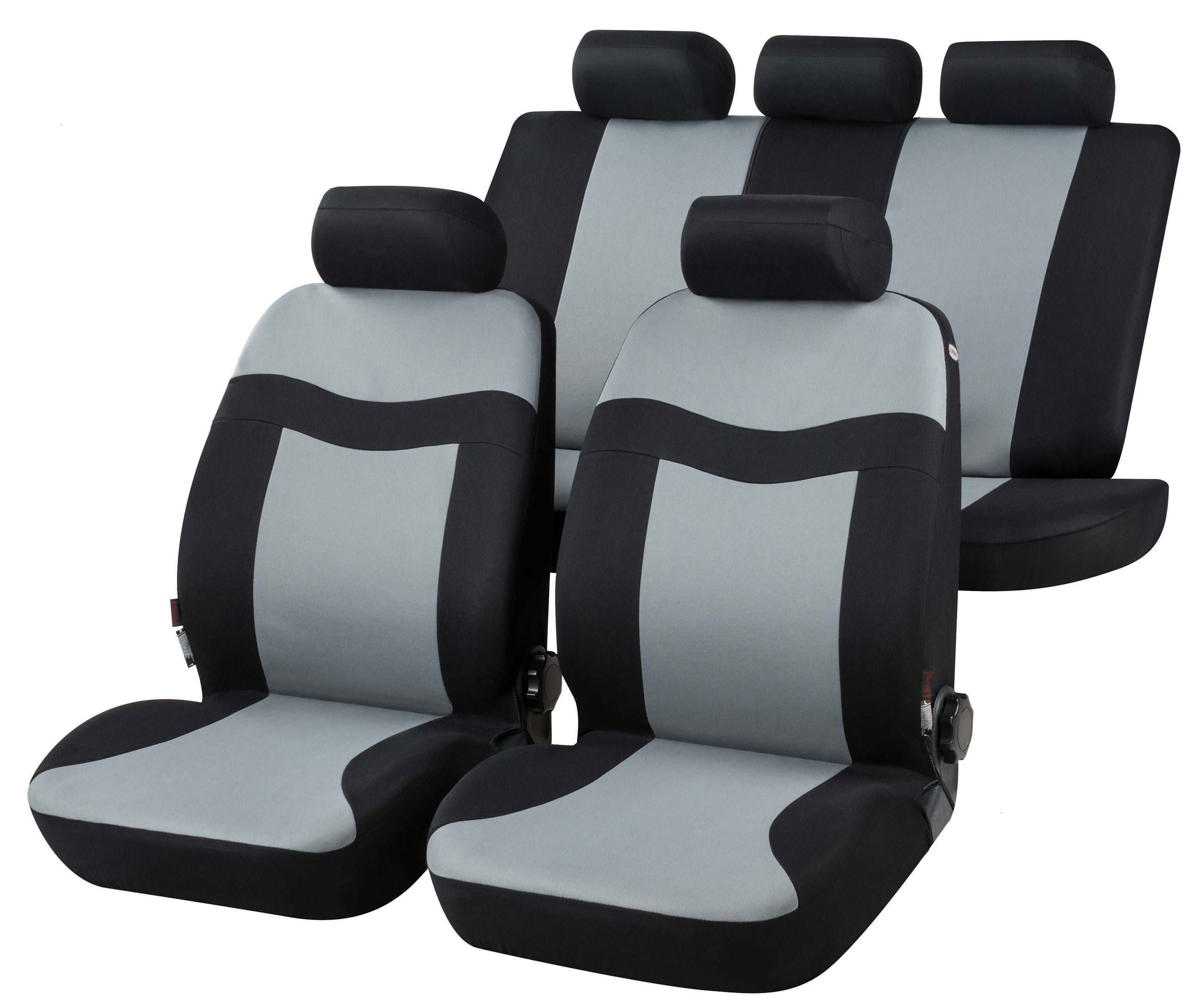 CarComfort Autositzbezug Autositzbezug Rockford, 2 Vordersitzbezüge 1tlg, 1 Rücksitzbezug 4tlg, 5 Kopfstützenbezüge, 11-tlg.