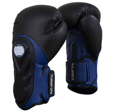 BAY-Sports Boxhandschuhe Bad Style Box-Handschuhe schwarz/blau Boxen Kickboxen