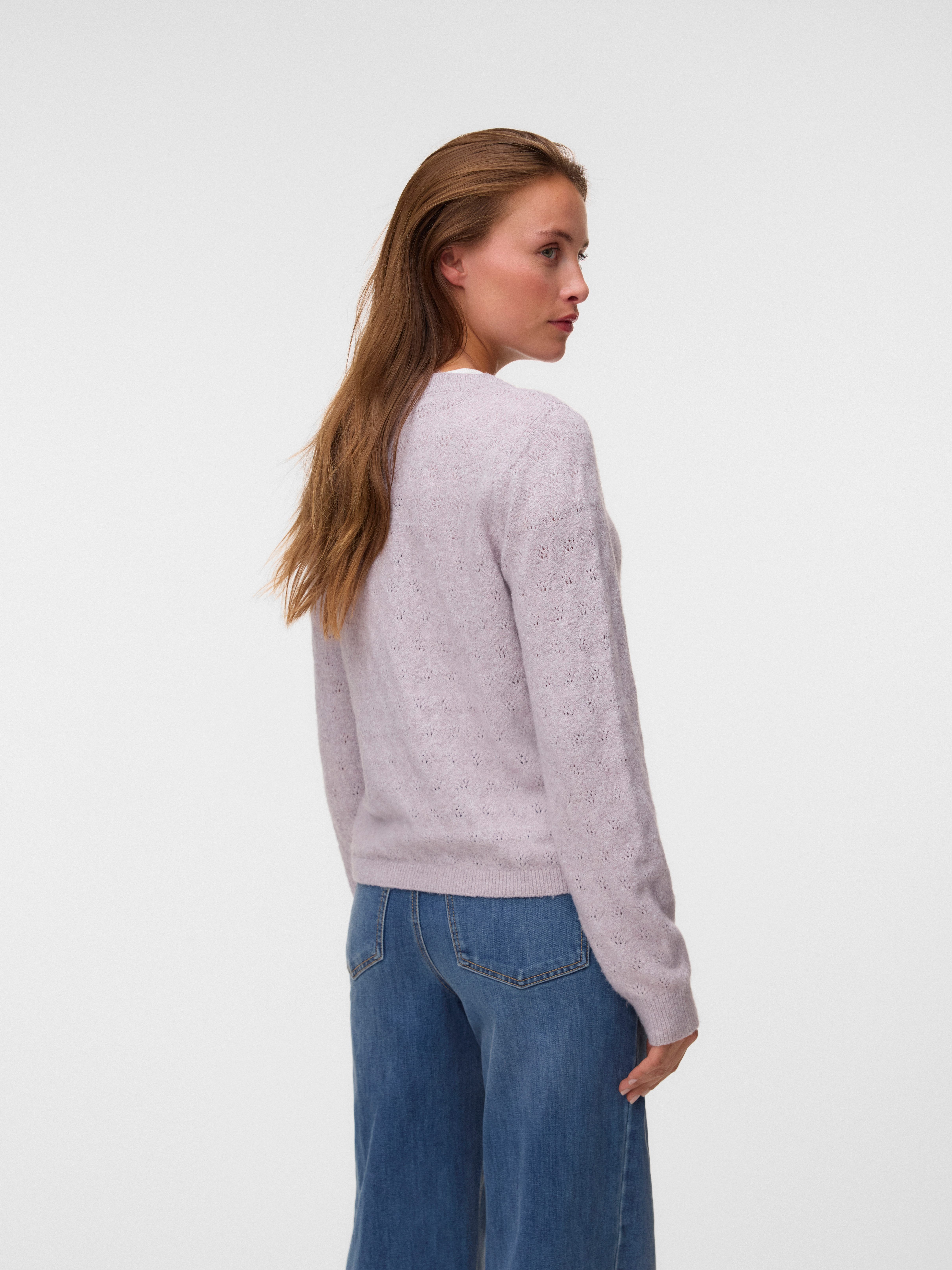 Vero Moda Strickjacke VMDOFFY STITCH LS O-NECK CARDIGAN NOOS Materialmix, regular fit