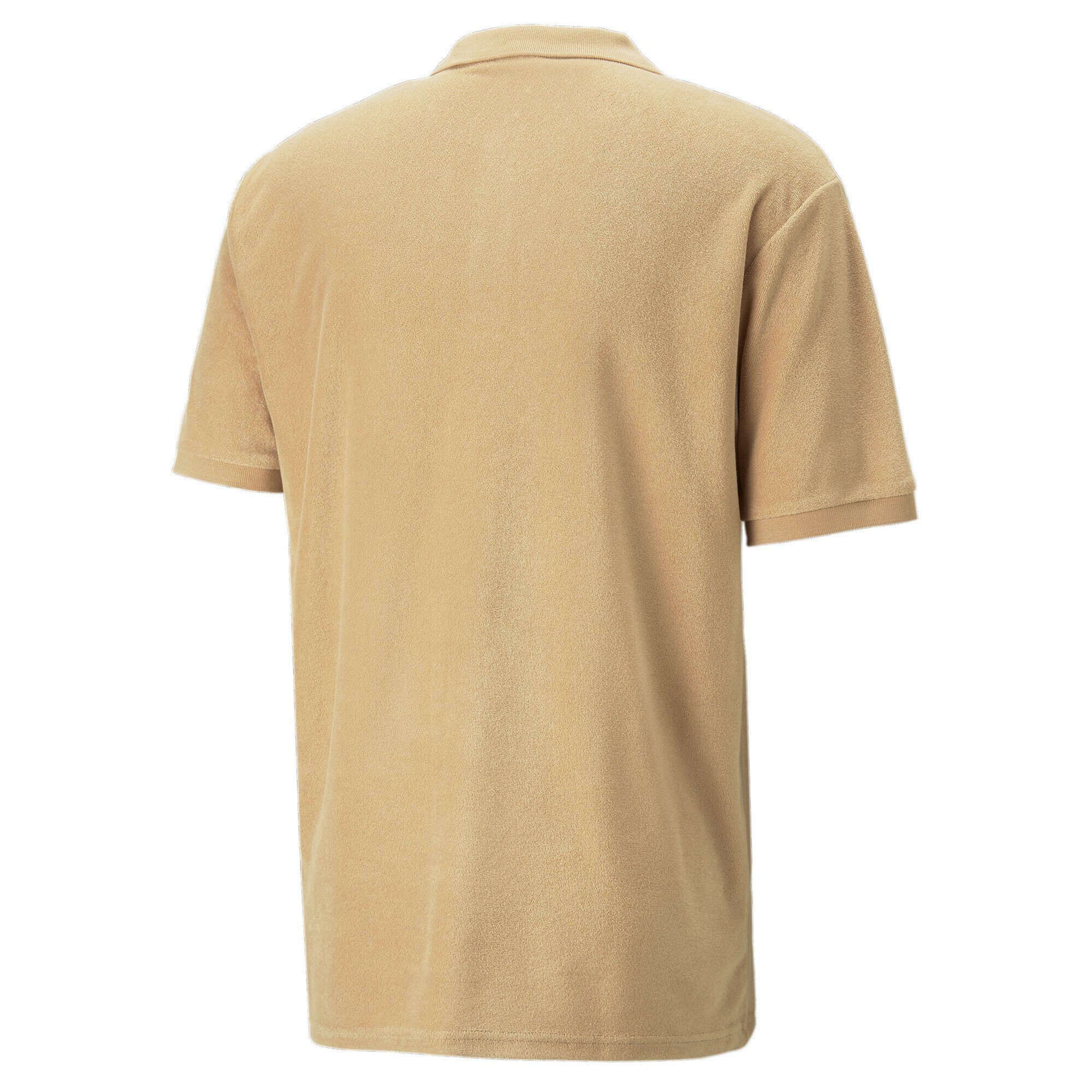 PUMA Frottee-Poloshirt Dusty Herren Classics Beige Poloshirt Tan