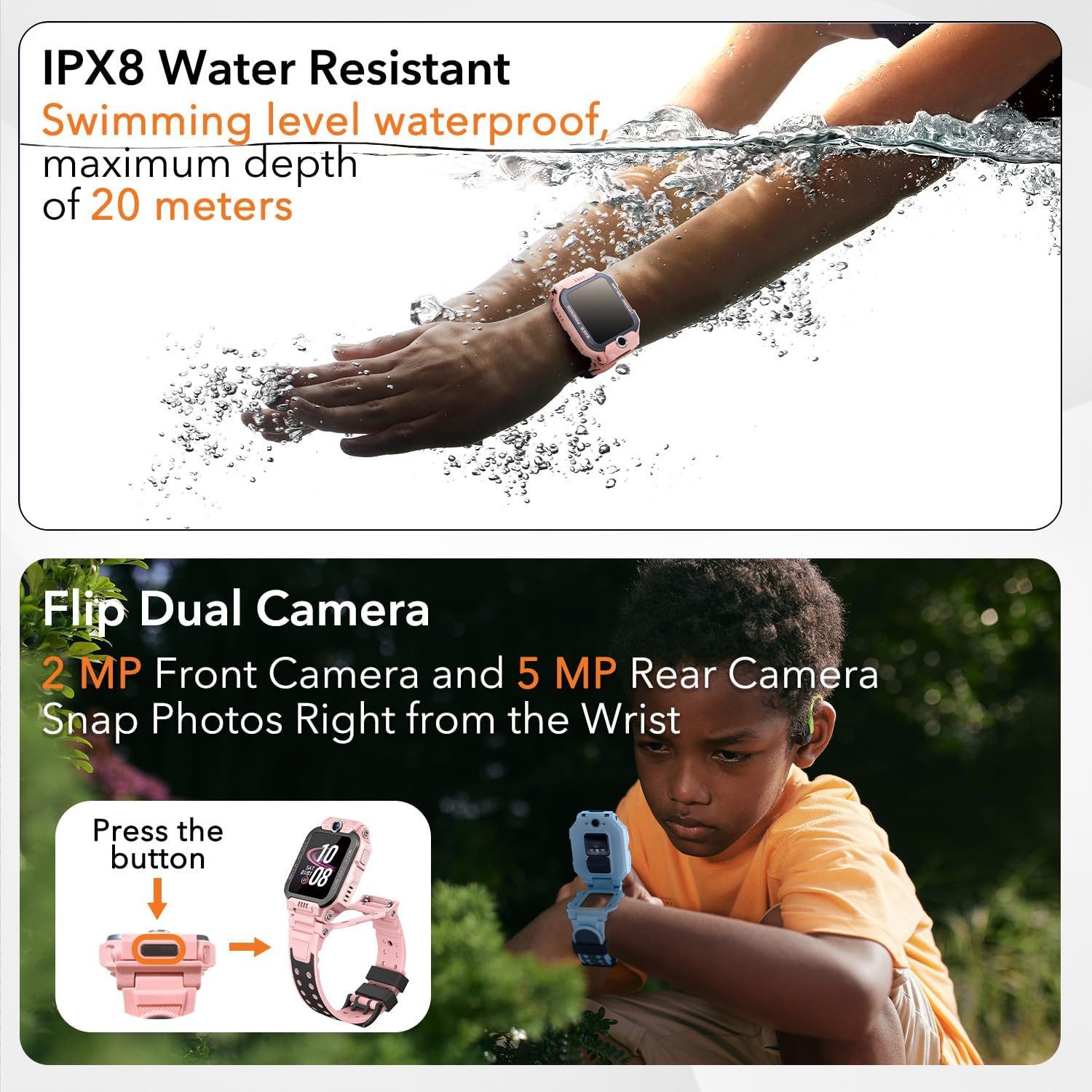 imoo Z7 Smartwatch (2,5 cm, sim-karte), Kinder Smartwatch mit Videoanrufen Ortung Sportmodi