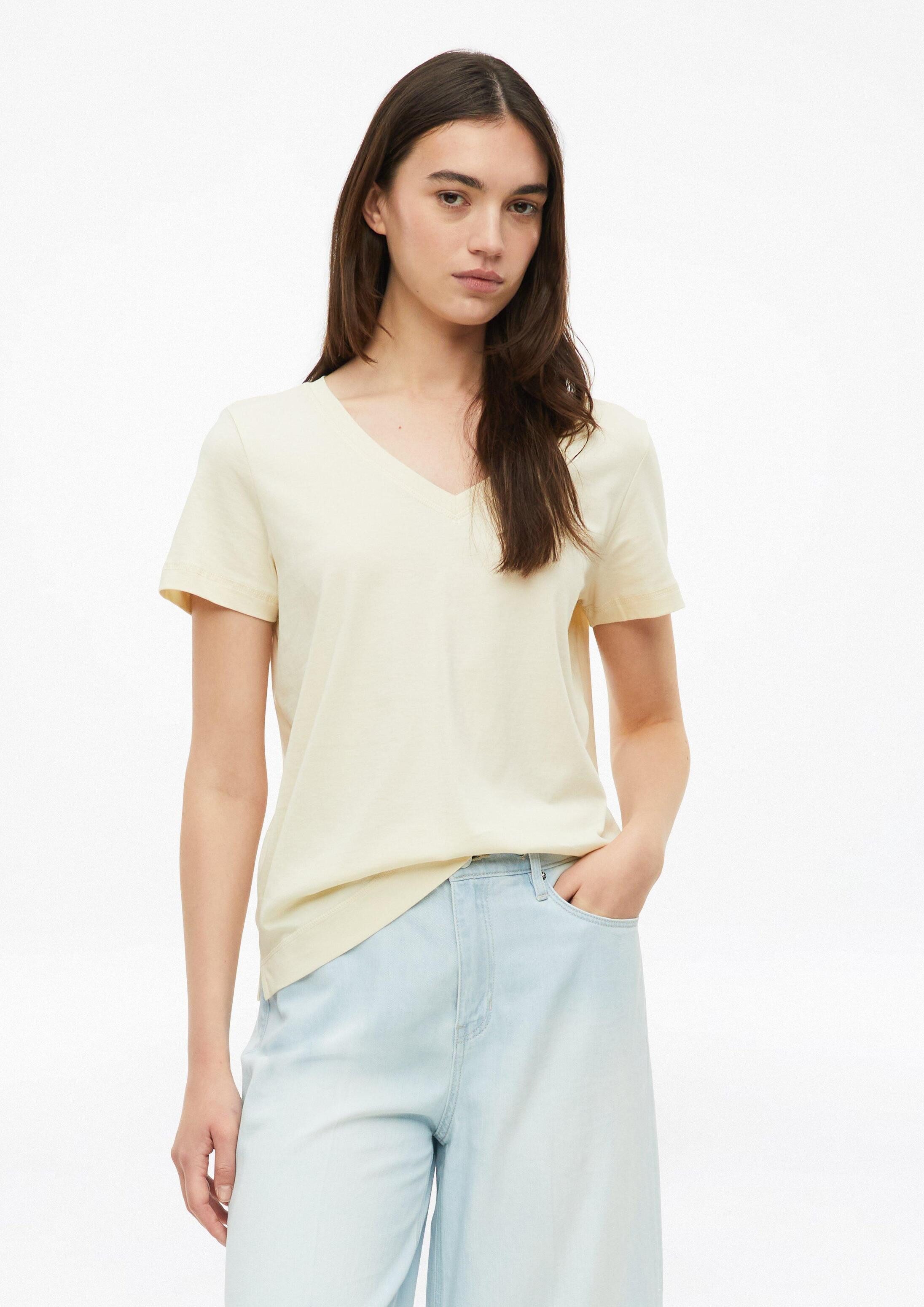 s.Oliver Kurzarmshirt T-Shirt Baumwollshirt mit V-Ausschnitt