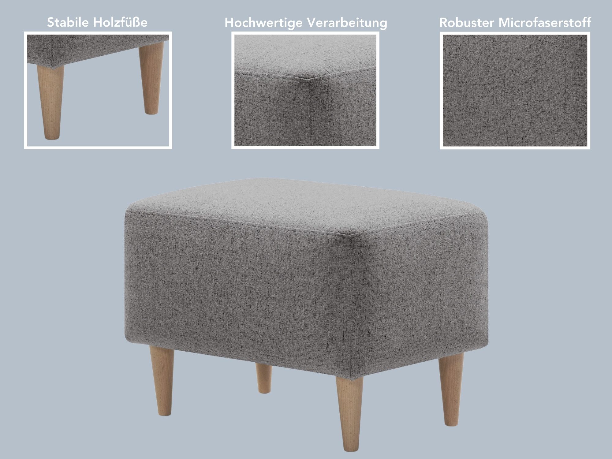 XDREAM Polsterhocker bequemer und moderner Fusshocker, gepolstert (1 St), verschiedene Bezugsqualitäten, in vielen modernen Farben erhältlich