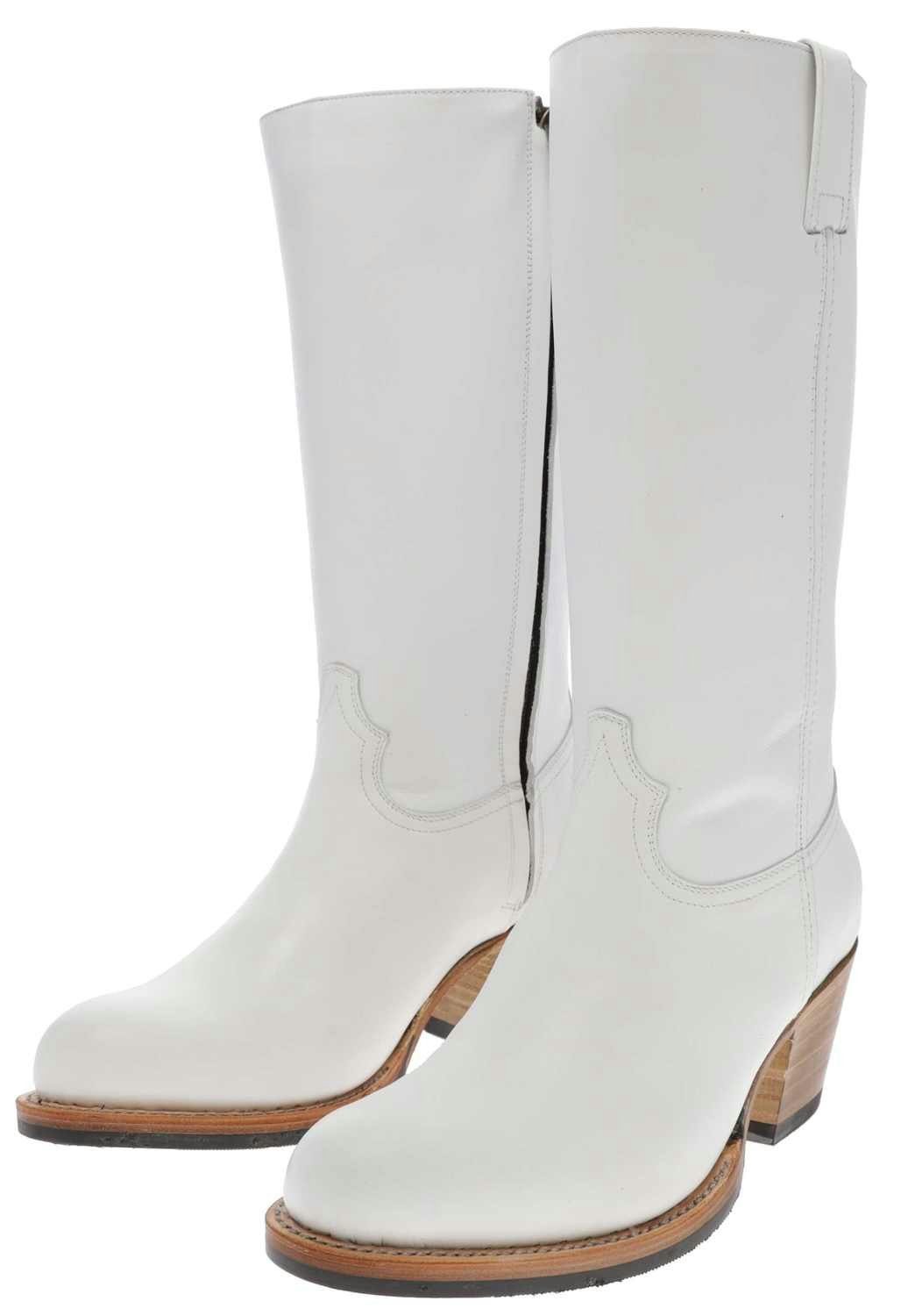 Sendra Ботинки 17615 Blanco Damen Lederstiefel Weiss Stiefel
