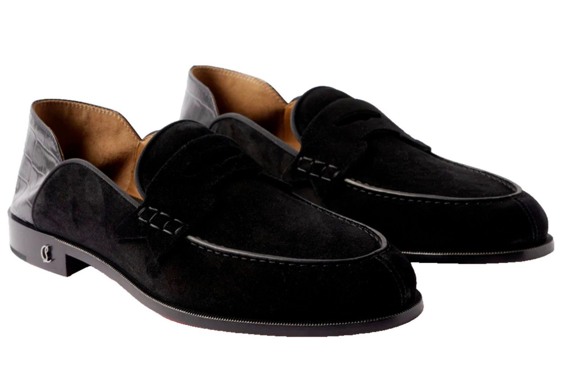 CHRISTIAN LOUBOUTIN Loafers Suede Penny No Back Slippers Sneakers Schuhe Turnschuhe Loafer klappbaren Ferse