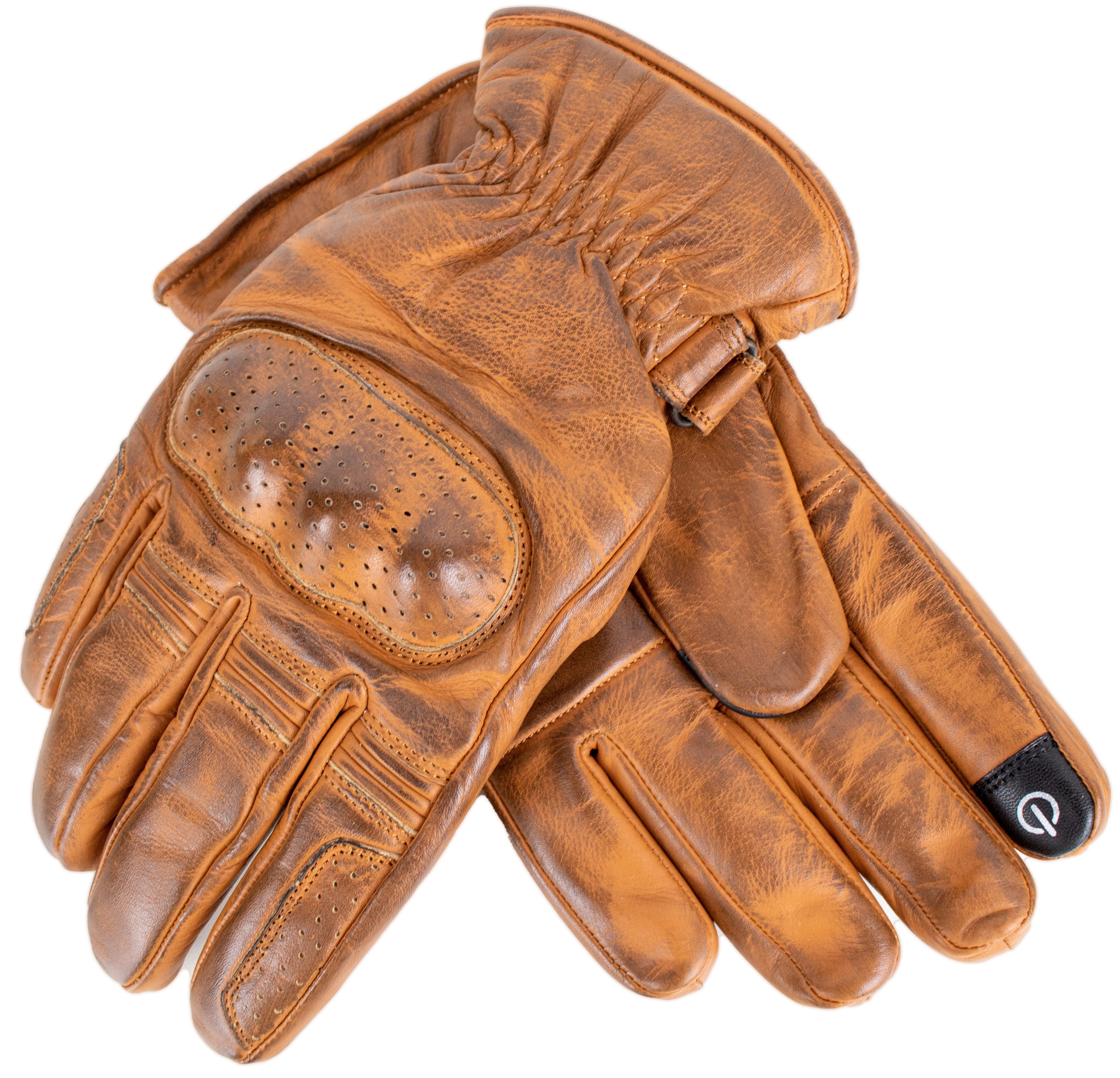 MDM Motorradhandschuhe Motorrad Lederhandschuhe Biker Knöchelschutz dick gefüttert Dick gefüttert - Touchscreen-kompatibler Zeigefinger