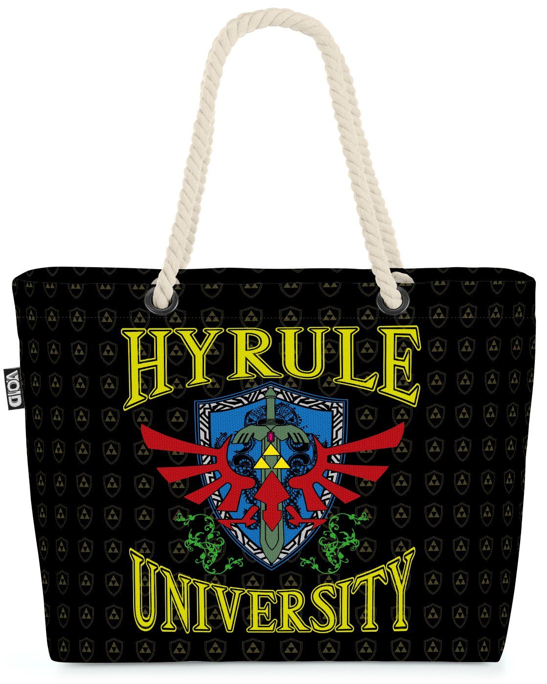 VOID Strandtasche (1-tlg), University Hyrule Shopper Bag link game gamer boy wii zelda schwarz | Strandtaschen