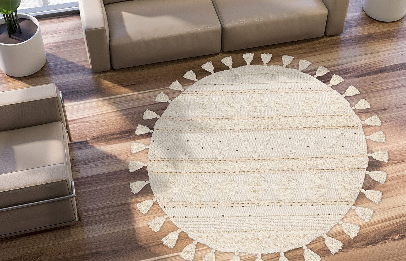 me gusta Wollteppich Bohist 525, rund, Höhe: 18 mm