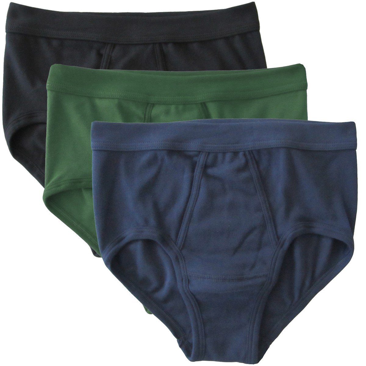 HERMKO 3240 Lot de 5 Slip Homme avec Ouverture Fine côte en 100% Coton Biologique Lavable à 95°C