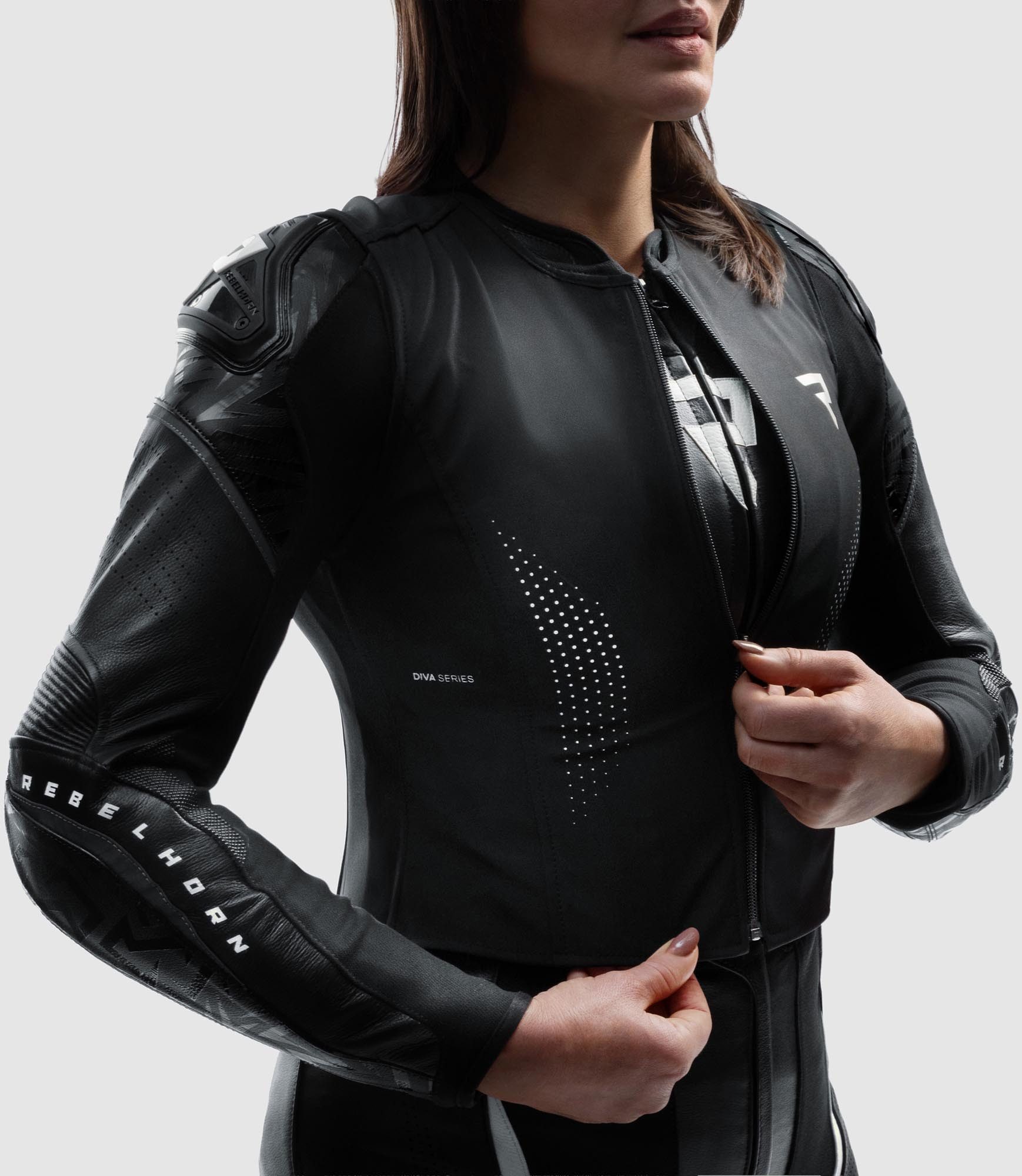 Rebelhorn Motorradjacke Diva RS Damen Motorrad Lederjacke Rückenprotektor enthalten,Verbindungsreißverschluss,Ellenbogenpro – Bild 5 von 5