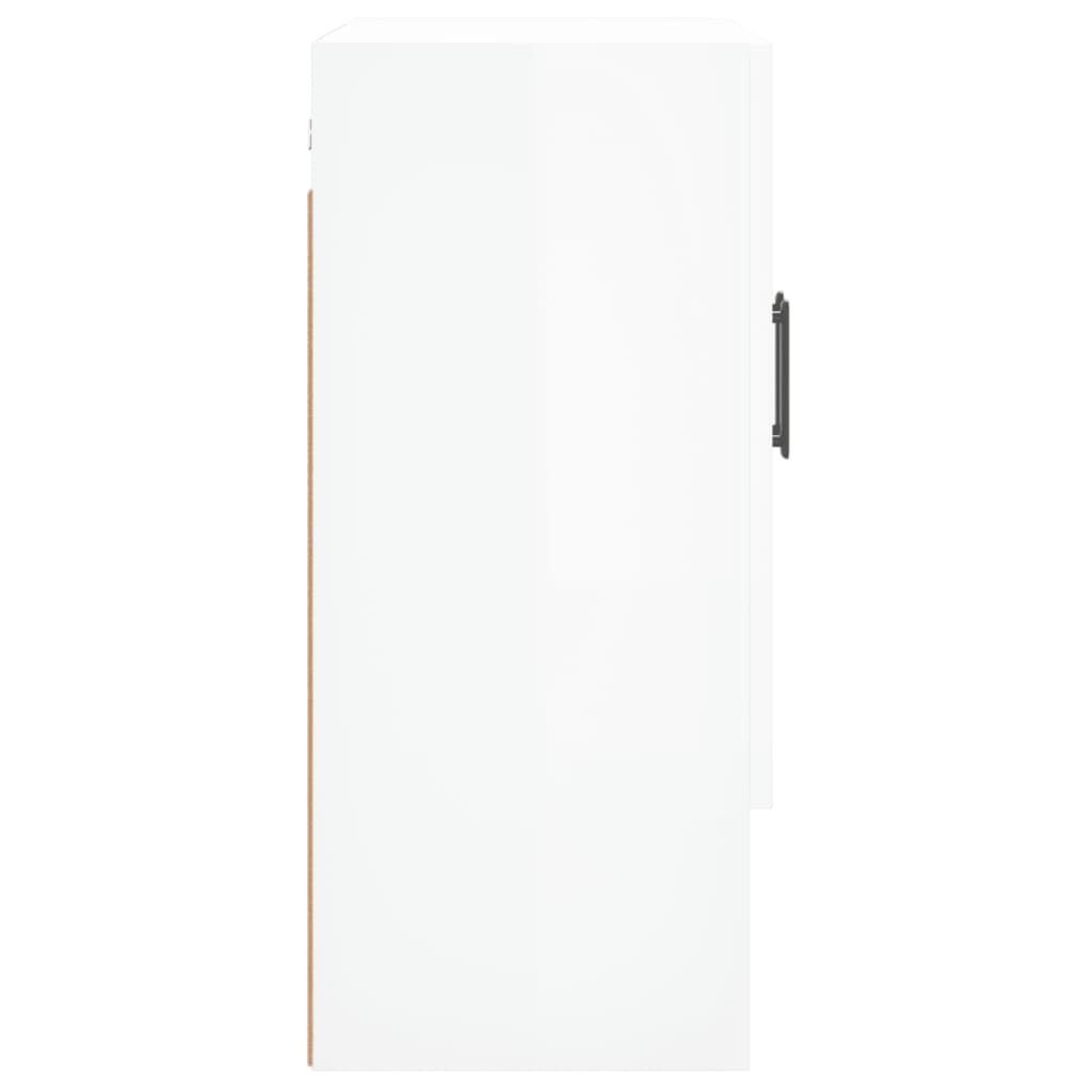 vidaXL Fächerschrank Wandschrank Hochglanz-Weiß cm (1-St) Holzwerkstoff 60x31x70