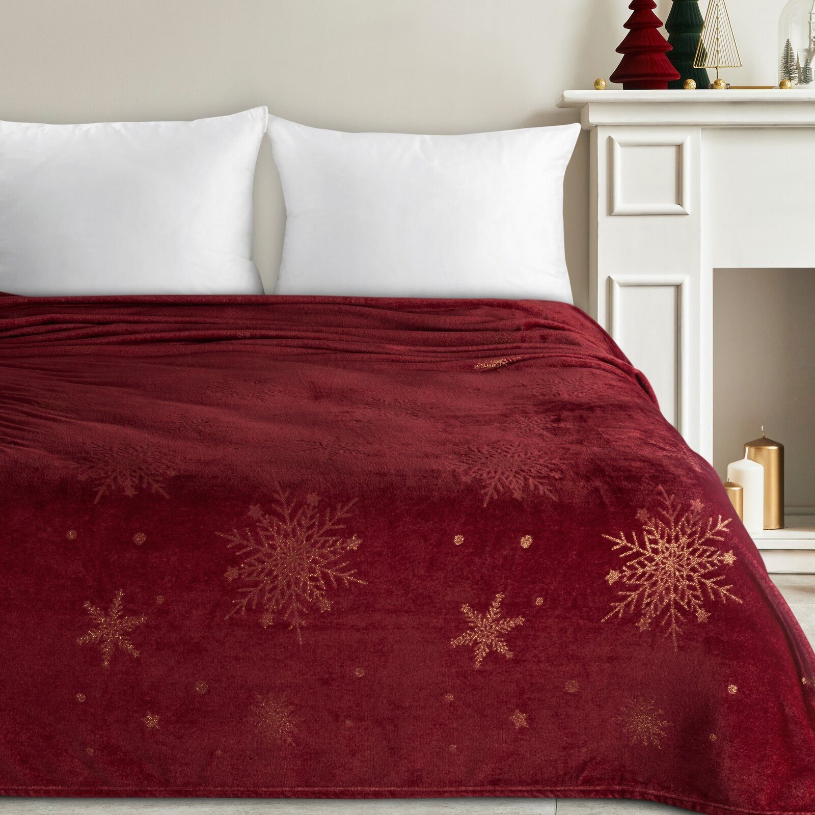 Wohndecke KAROMUSTER Winterdecke, Eurofirany, karierte Decke, warm und kuschelig, Fleecedecke 150x200 cm, Sofadecke