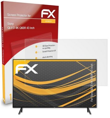 atFoliX Schutzfolie für Sony QLED 4K Q60R 43 Inch, Entspiegelnd und stoßdämpfend