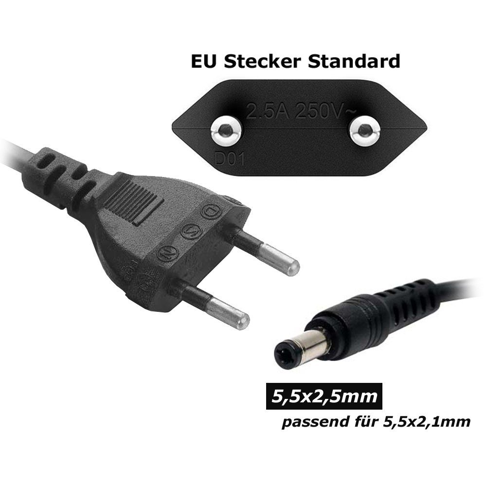 Bolwins I52C 12V 5A Netzteil Ladegerät Power Adapter für DC 5,5mm EU Stecker Batterie-Ladegerät (5000 mA, Packung, 1-tlg., 1x Ladegerät, Kompakt, effizient, mit LED und Schutzfunktionen sicher)
