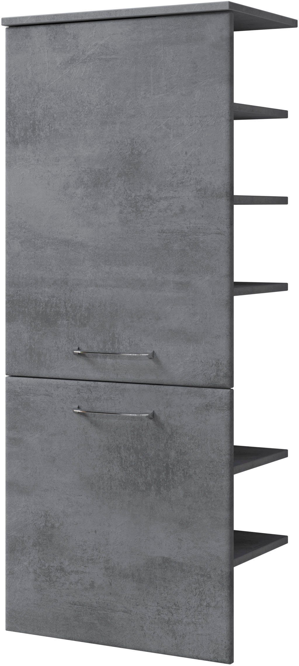 Saphir Midischrank Quickset 945 Badschrank 50 cm breit, 2 Türen, seitliche Ablagen Badezimmer-Midischrank inkl. Türdämpfer, Griffe in Chrom glänzend
