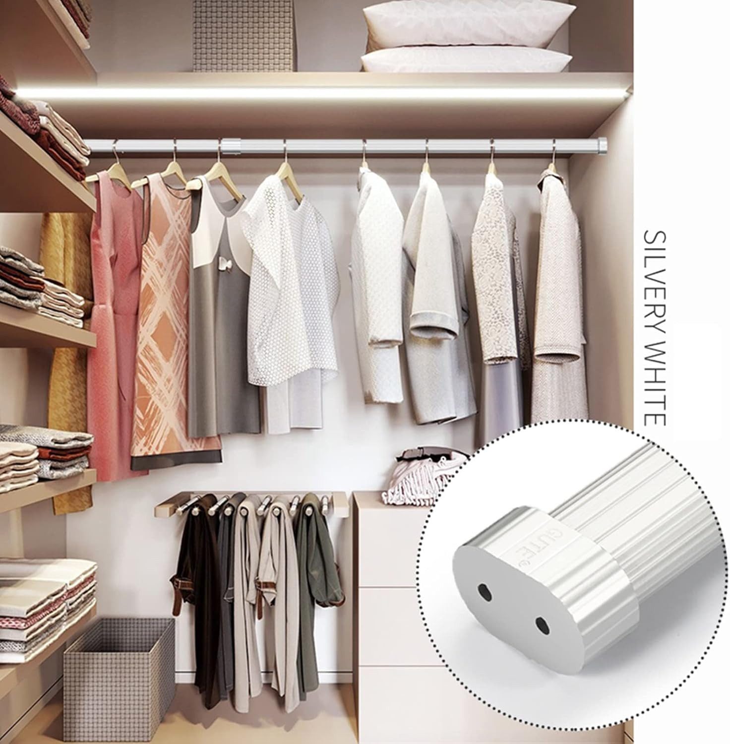 UE Stock Garderobenstange Aluminium Kleiderschrankrohr Garderobenstange günstig online kaufen
