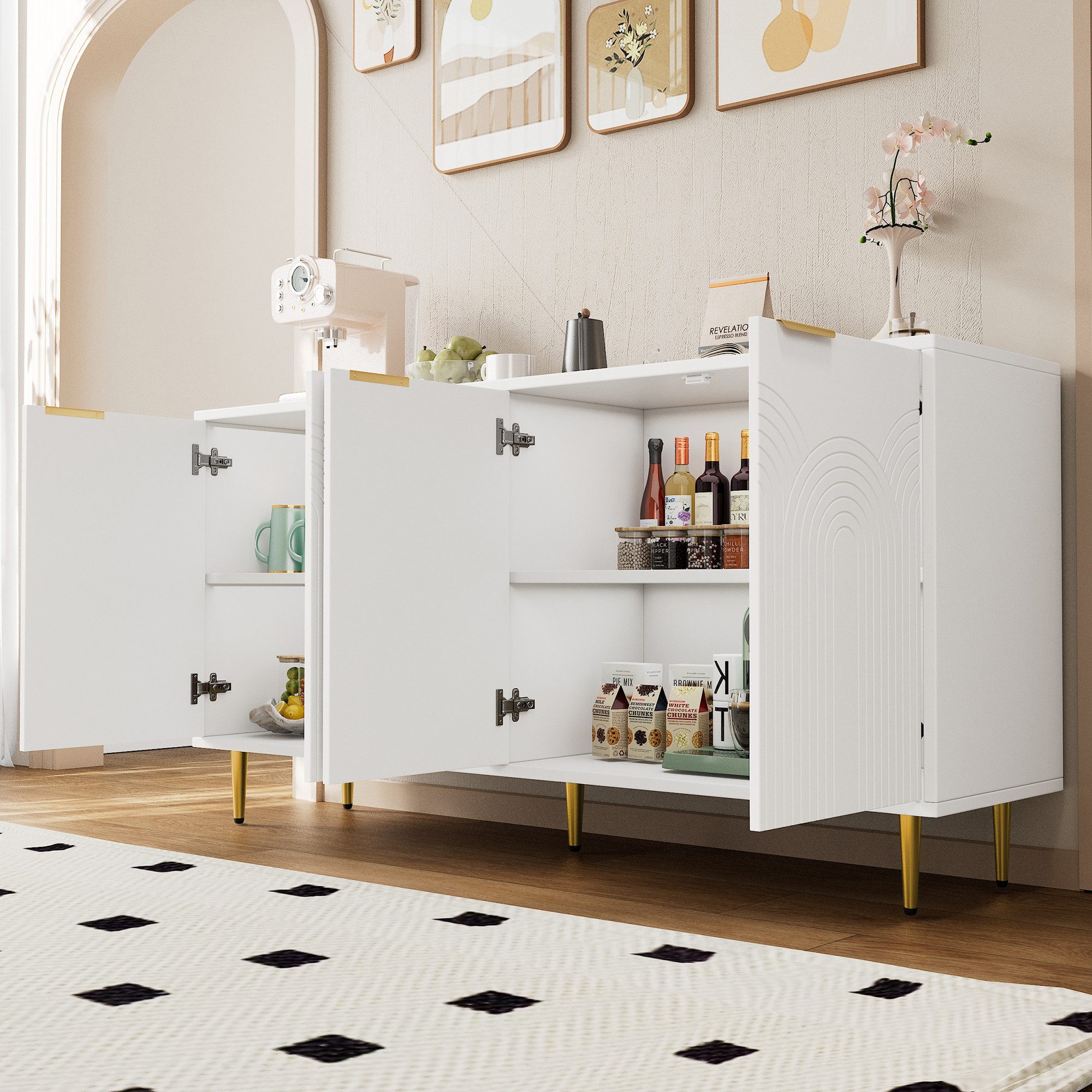 HAUSS SPOLE Sideboard wohnzimmerschrank weiß mit günstig online kaufen