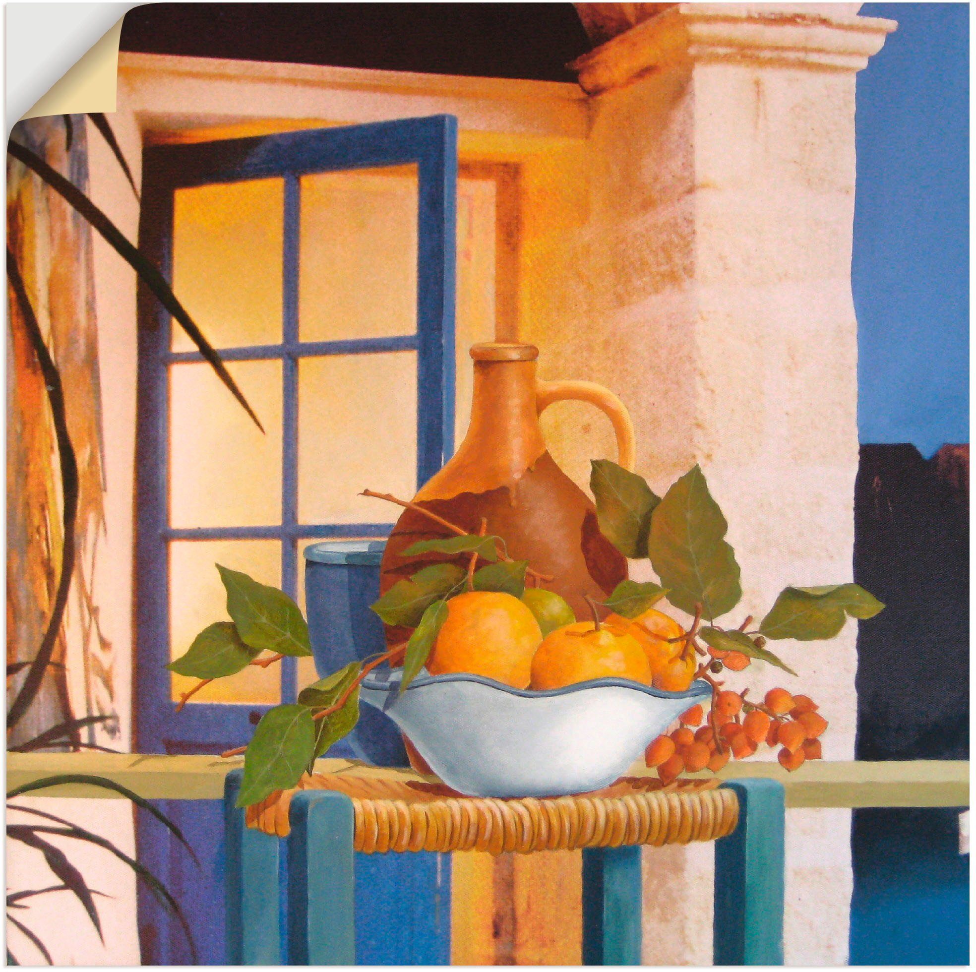 Arrangements in versch. (1 Stillleben oder Orangen, Leinwandbild, als Wandbild Poster Größen mit Wandaufkleber St), Artland